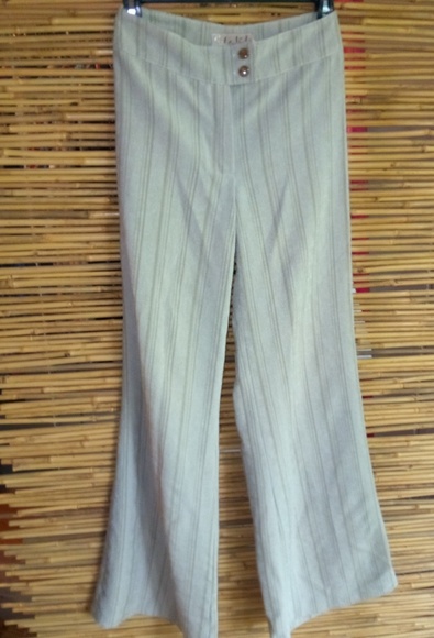 La Vida 2 26x32 Linen Beige Wide Stripe Pants - Picture 1 of 3